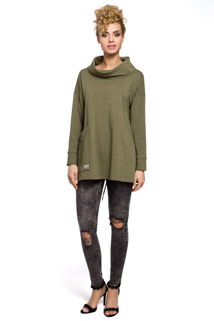 Bluza damska - oversize - khaki